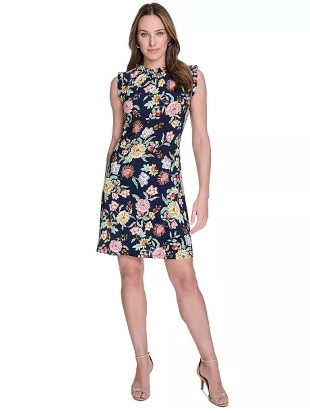 Tommy Hilfiger Ruffled Floral Jersey Dress - Picture 1 of 10